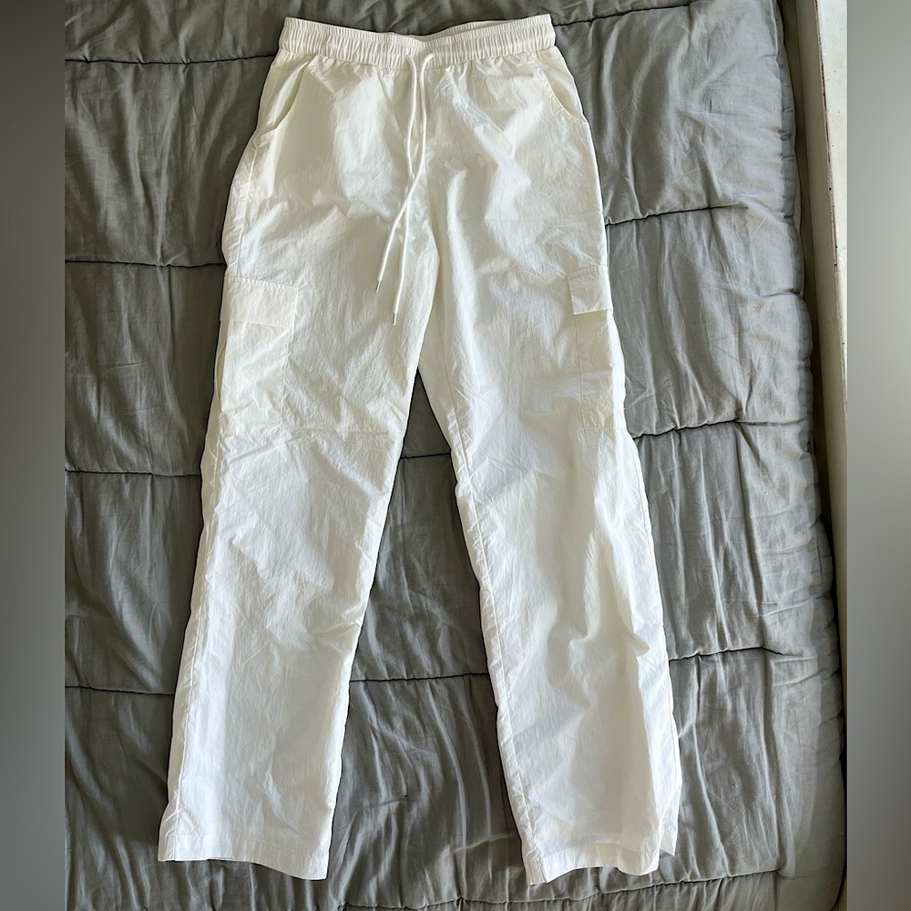 PRINCESS POLLY WHITE PARACHUTE CARGO PANTS